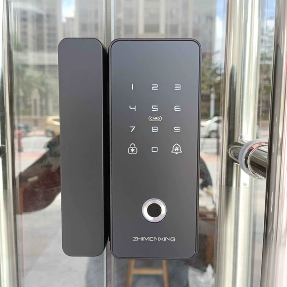 玻璃门指纹锁办公室电子智能锁单双有框门禁